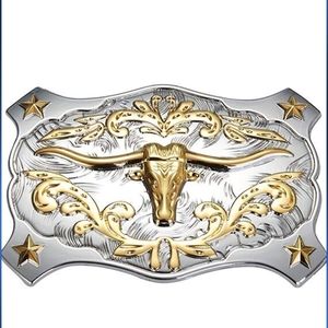 New beautiful longhorn steer western belt buckle approximately 3.75" inches wide